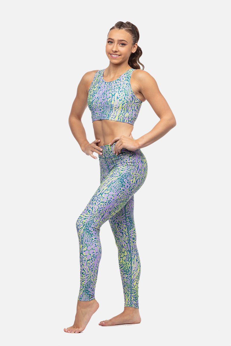 Panther Green Leggings - configurable - Quatro Gymnastics UK