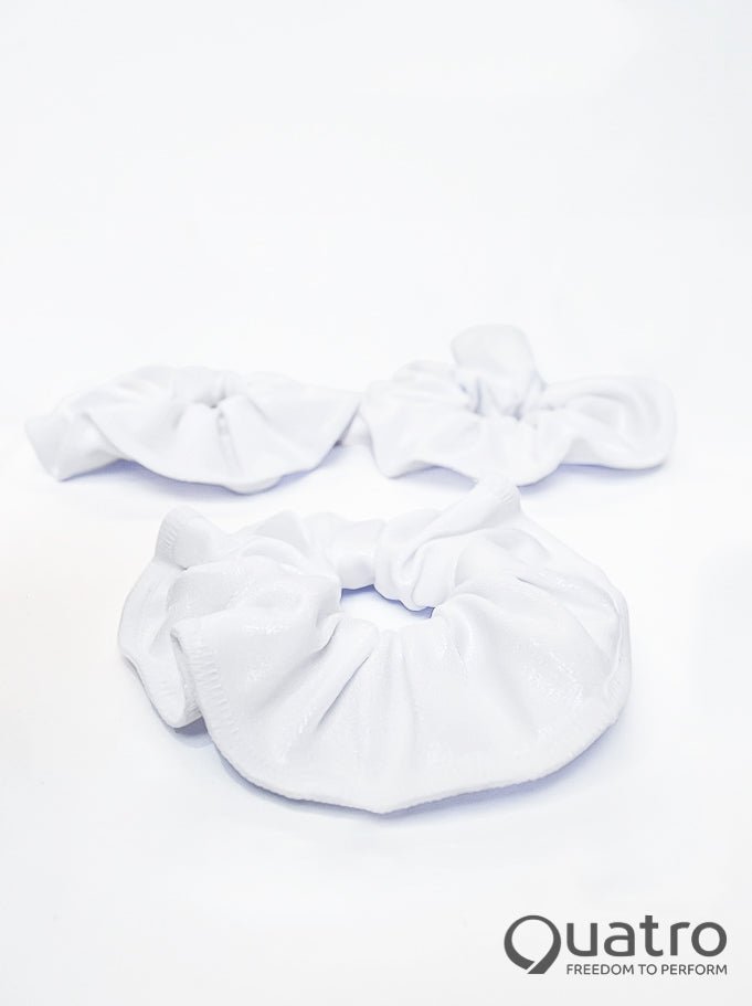 Pearl White Scrunchie - simple - Quatro Gymnastics UK