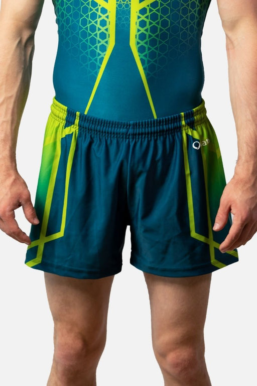 Perseverance Teal and Green Shorts - configurable - Quatro Gymnastics UK