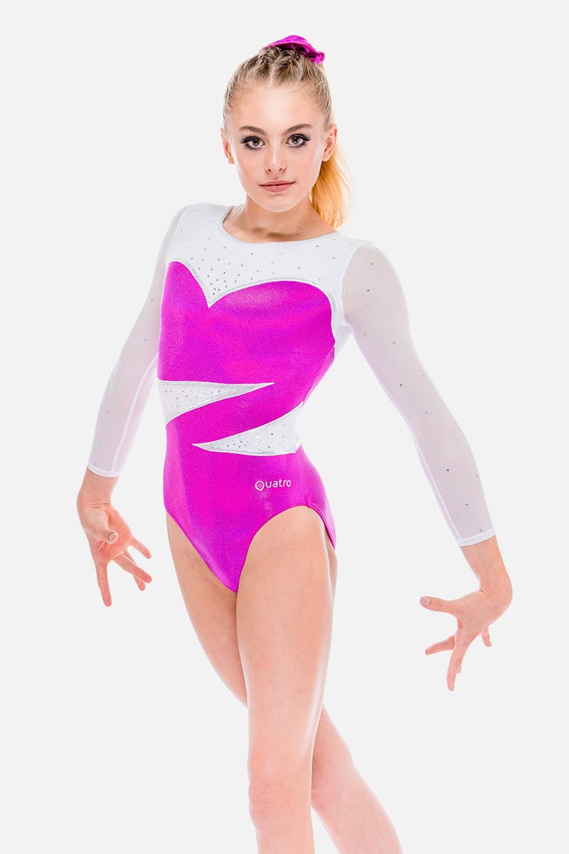 Radiance Magenta Holo Long Sleeve - configurable - Quatro Gymnastics UK