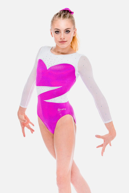 Radiance Magenta Holo Long Sleeve - configurable - Quatro Gymnastics UK