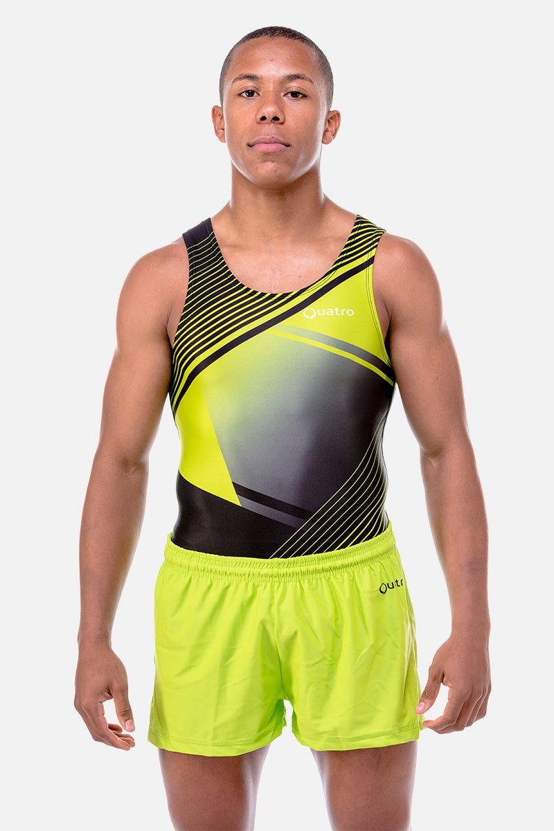 Sequence Lime Mens Leotard - configurable - Quatro Gymnastics UK