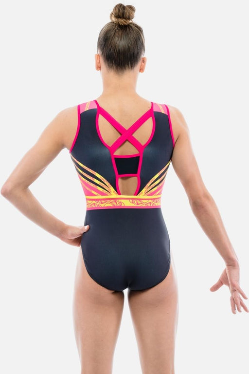 Sublimated Open Back Gymnastic Leotard with Crystals #506 – United