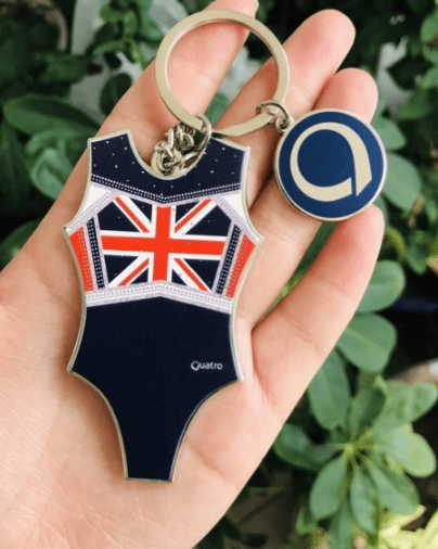 United Kingdom Mini Leotard Keyring - Configurable - Quatro Gymnastics UK