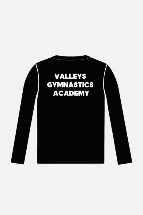 VGA Kids Black Long Sleeve T-Shirt - Configurable - Quatro Gymnastics UK