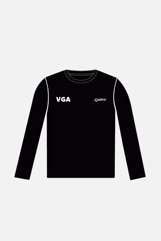 VGA Kids Black Long Sleeve T-Shirt - Configurable - Quatro Gymnastics UK