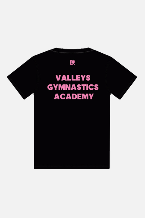VGA Kids Black/Pink T-Shirt - Configurable - Quatro Gymnastics UK