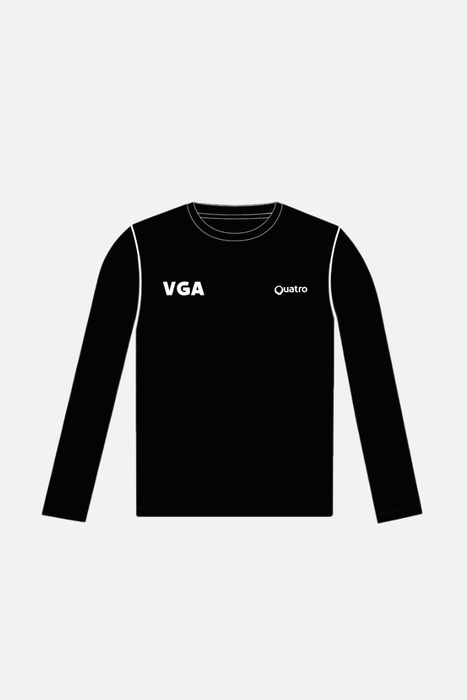 VGA Unisex Adults Black Long Sleeve T-Shirt - Configurable - Quatro Gymnastics UK