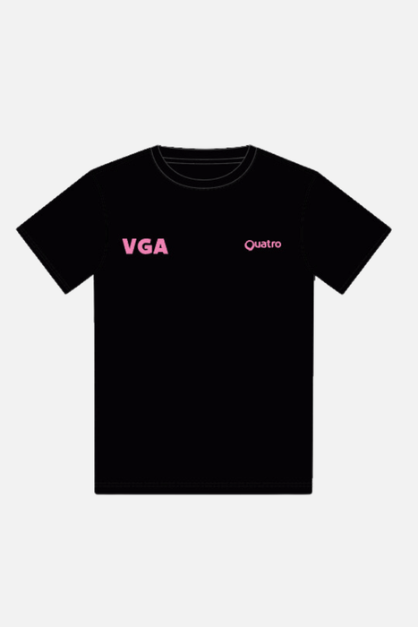 VGA Unisex Adults Black/Pink T-Shirt - Configurable - Quatro Gymnastics UK