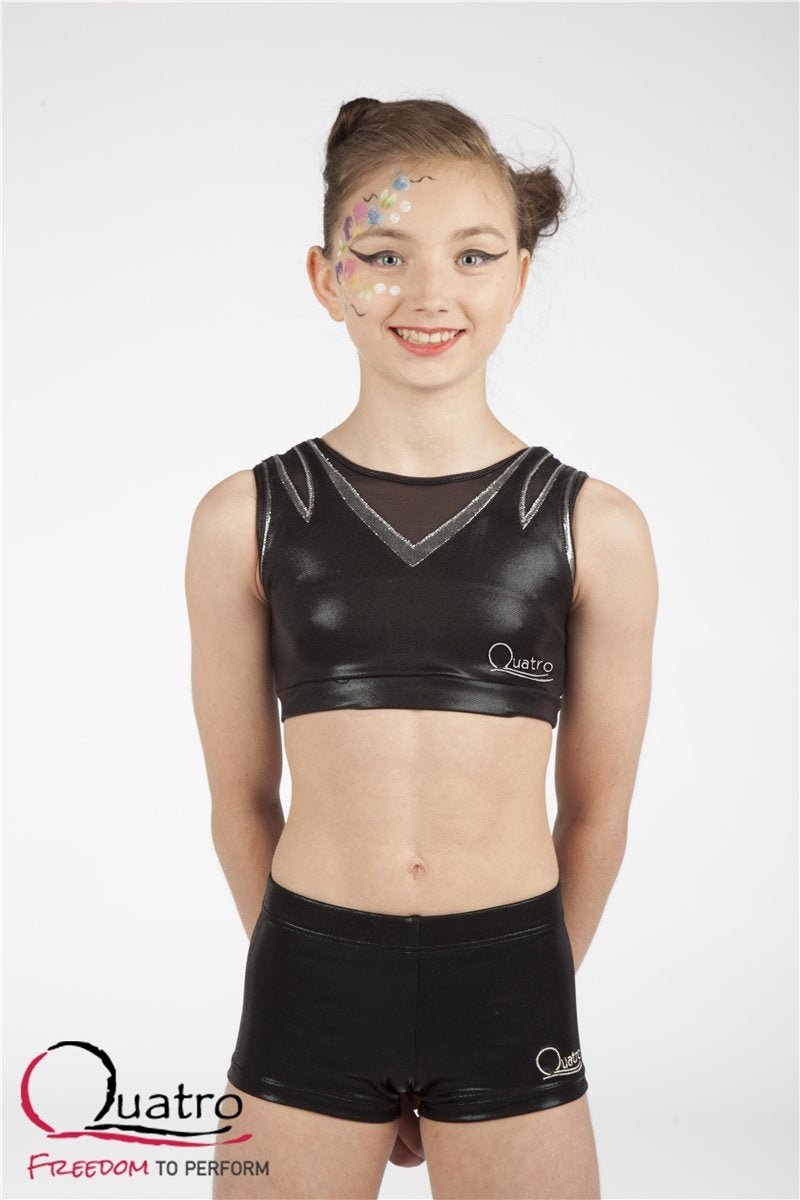 Vision Black Crop Top Set - configurable - Quatro Gymnastics UK